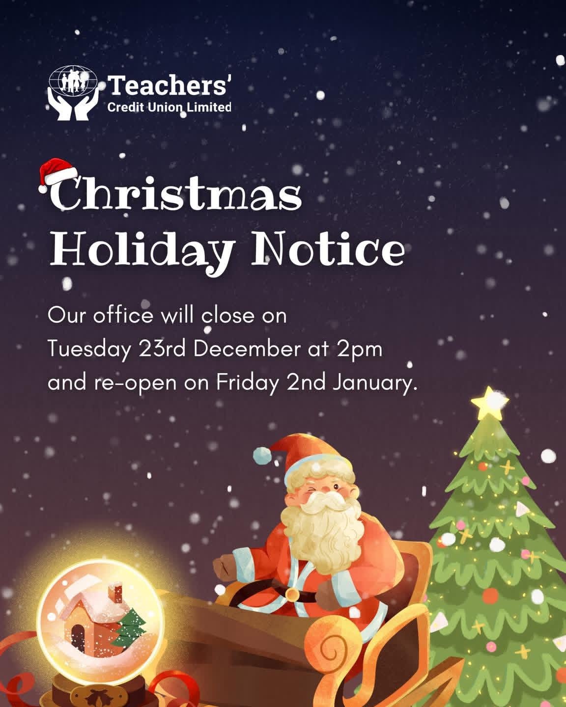 Christmas Opening Hours 2025